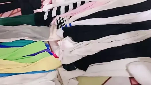 Karım ve külotlu çorap koleksiyonumun küçük bir parçası