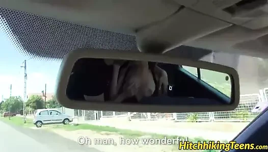 Dik otostopçu hannah tatlı çarptım sert üzerinde the arka koltuk