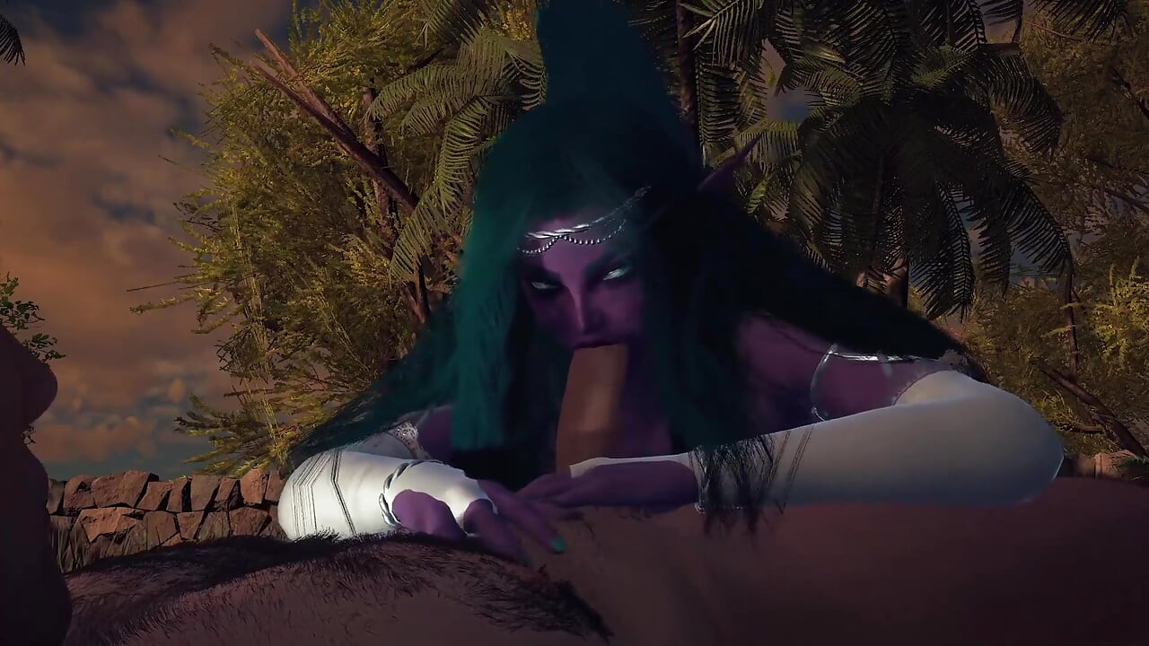 Night Elf Princess bahçede sana sakso çekiyor bakış açısı 3 boyutlu porno