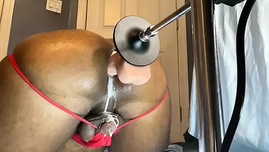 Crossdresser With Big Ass Fucked By Fuck Machine To Moaning Prostate Orgasm
