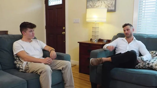 Twink Stepbro Rails Tatted Therapist To Prove His Dick Size