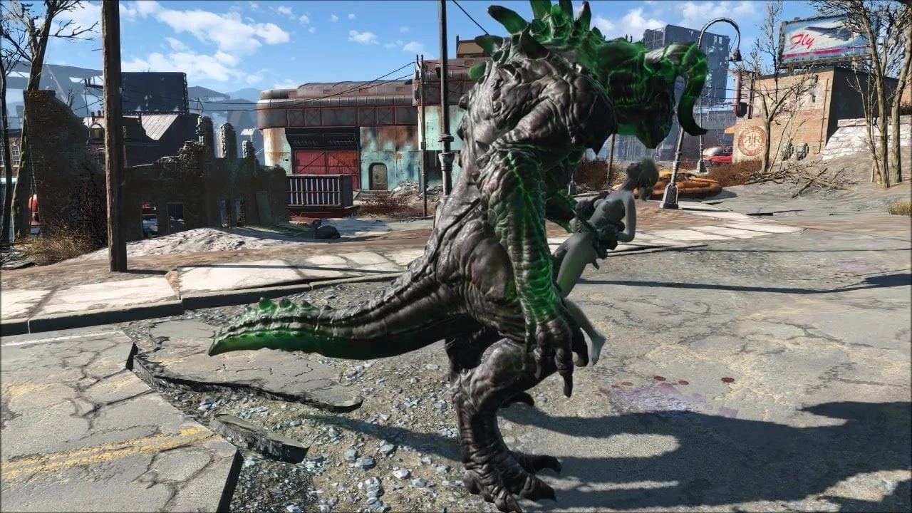 Fallout 4 Katsu and the Deathclaw