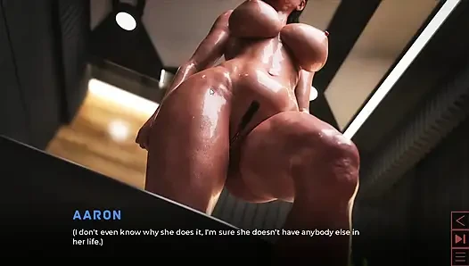 Yapay orta yaşlı seksi kadın banyoda vücudunu yıkıyor