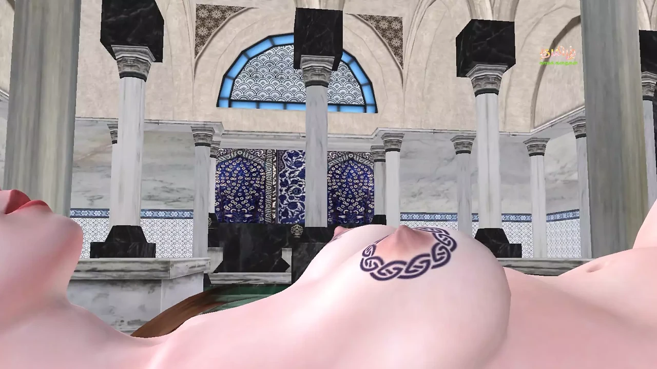 An animated cartoon 3d porn video of a solo girl masturbation