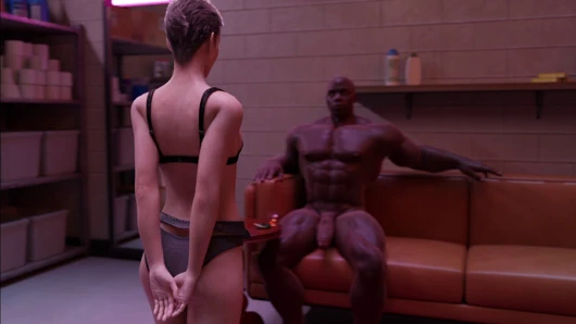 Rachel hapishane temizlik odasında büyük canavar yaraklı zengin sağlam zenci adamla tanışıyor