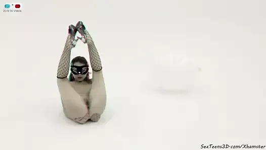 Stüdyoda poz maskeli kız - kuliste 3d porno