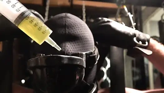 Erkek köle süspansiyonu ve sidik kovalayıcı ile döl besleme