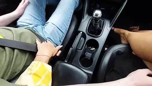 Horny elegant mature milf teases her taxi driver in the morning on the way to the office
