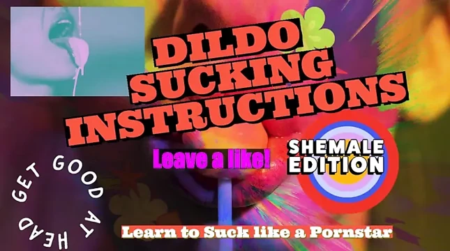 Dildo emme talimatları transeksüelin büyük lezzetli bir yarağı var ve onu emecek