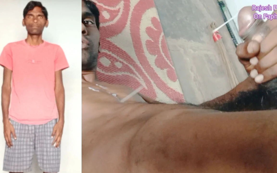 Rajesh playboy 993 büyük yarakla mastürbasyon yapıyor ve göğsüne boşalıyor. Şaplak atma götünü yarakla okşuyor