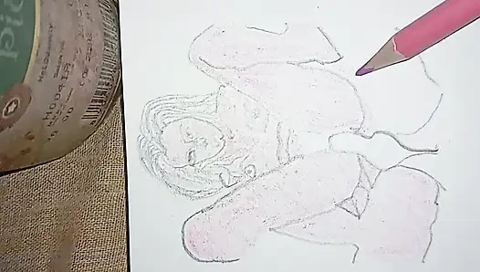 Gerçek kız kardeşim sikişiyor çizim sanatı Hintli ateşli kız kardeş