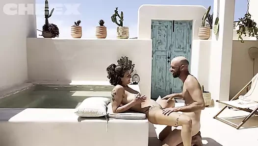 Gerçek çift akçaağaç şurubu yoğun sevişme seanslarını paylaşıyor