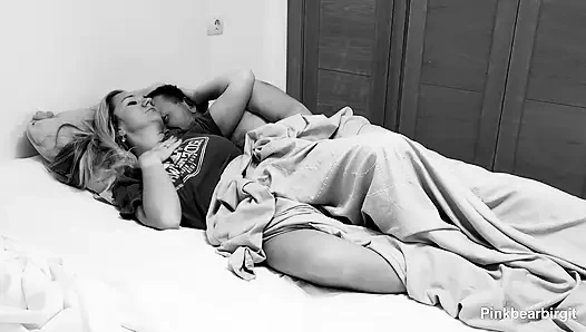 Midnight MILF Trying to Stay Quiet Don't Wake the Roommate