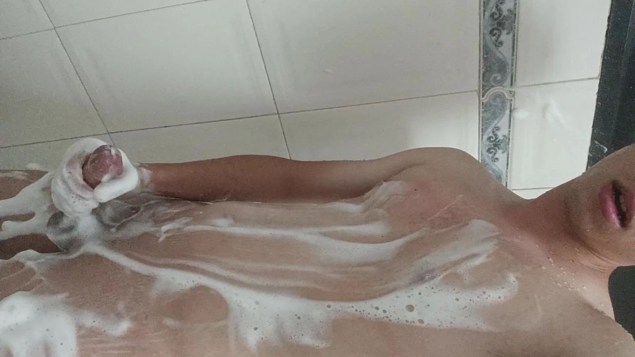 In the bathroom masturbating delicious