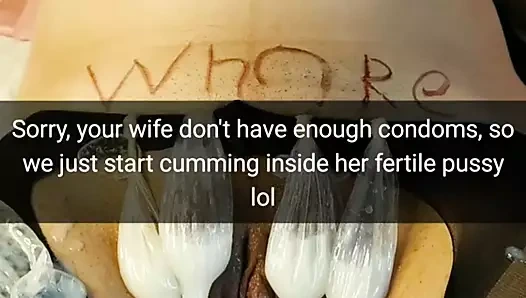 Prezervatifler tükendi, bu yüzden karının içine boşalmaya başlıyoruz!