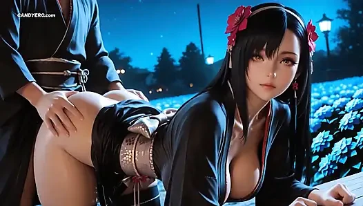 Yapay zekalı Tifa Lockhart'ın edebsiz Gardn'da son fantezi seksi
