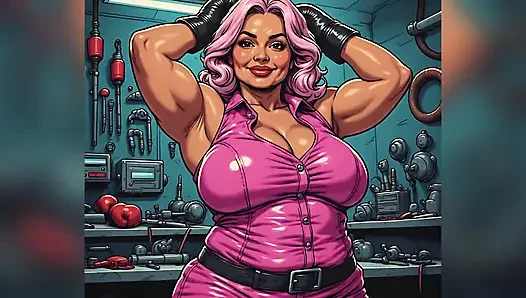 Güzel formda pembe saçlı hatunlar sanatı