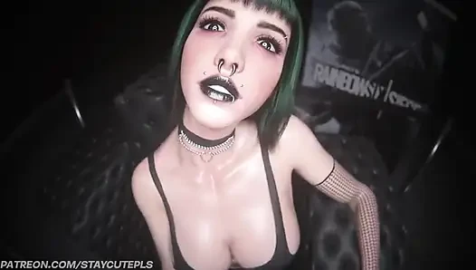 Harika memeli seksi gotik kız sana elle muamele çekiyor