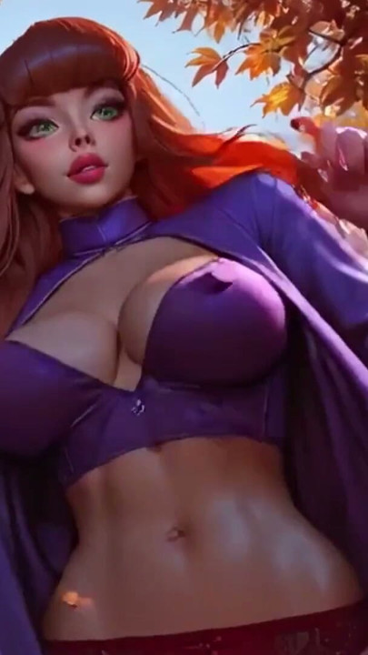 Daphne Blake Kırmızı Külotla Yetişkin Erkekler İçin Seksi Dans. Zıplayan Göğüsler AI | Bölüm 3