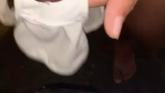 Cum üzerinde kirli külot ve ped itibaren benim sis sonra duş