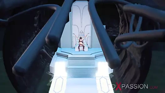 Kel kafalı köle kız cehennem prensesi tarafından exoplanet'deki mağarada sikiliyor