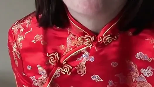 Cheongsam elbise file külotlu çorap striptiz