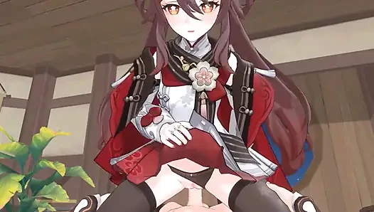 Genshin Impact- tutkulu seksin vahşi bir gecesi için Hu Tao'nun evini ziyaret edin - 3d hentai animasyon