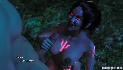 James Having Threesome With Two Evil Girls In Forest
