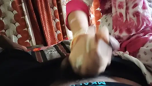 Wife & husband hardcore sex by slapping tits