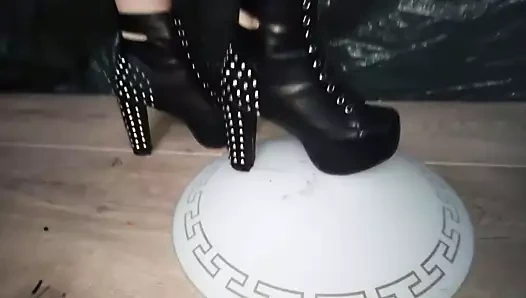 Seksi metal yüksek topuklu bayan l ezme lambası.