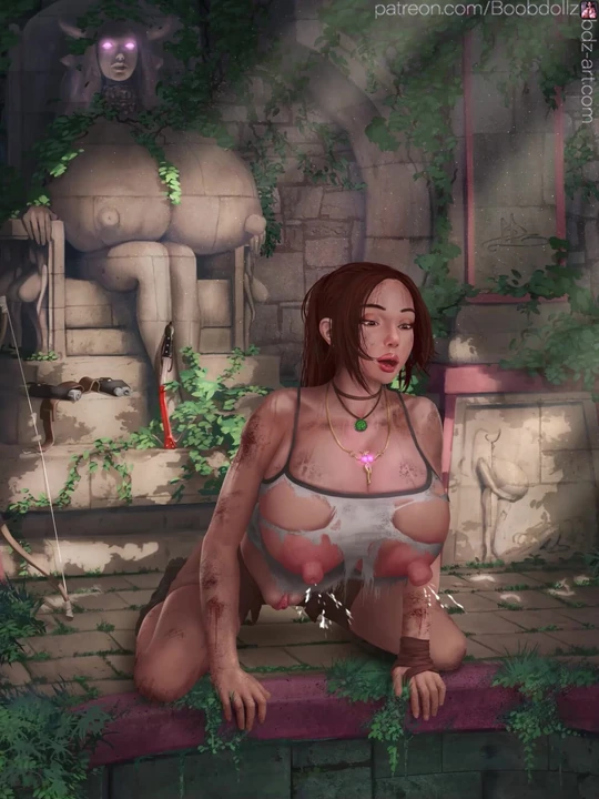 Расширение груди Lara Croft, сквирт