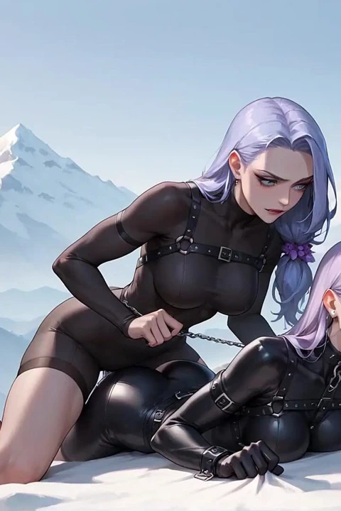 Snow Queen'in alp tepelerinde süt püskürterek orgazmı