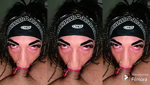 Breaking my throat with a brutal blowjob