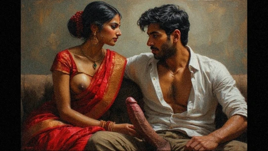 Hintli kadın otel odasında grup seks yapıyor