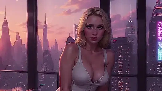 Cloud Level Olivia in the Future Suggestive Teasing showing her Ample Cleavage Part 2