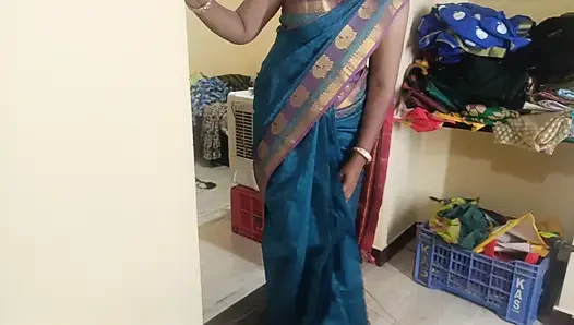 Housewife romance with pattu saree