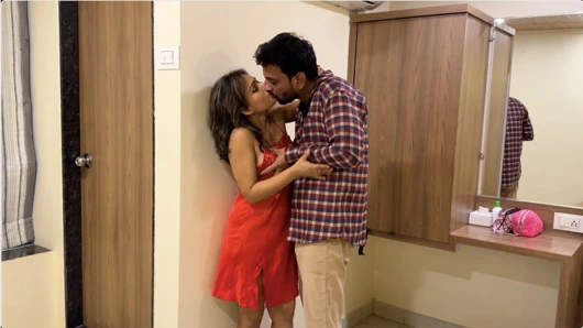 The husband, who was ready to go to the office, was in a mood to see his wife