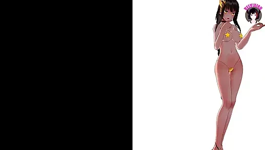 Seksi bronzlaşmış kız dans ediyor (3 boyutlu hentai)