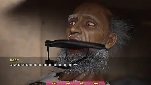 Ateşli evli kadın yaşlı adama yardım etmeye çalışıyor, bu yüzden büyük yarağıyla oynuyor