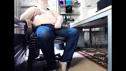 Büyükbaba inme üzerinde web kamerası