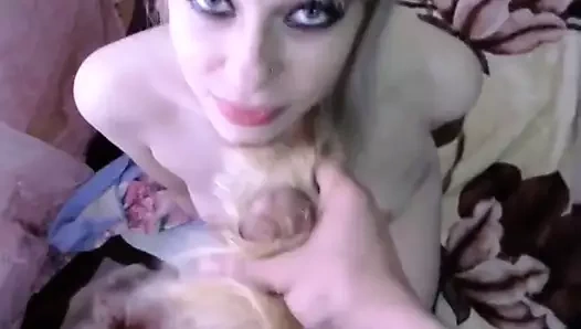 Hairjob , uzun saç , saç , saça boşalmak