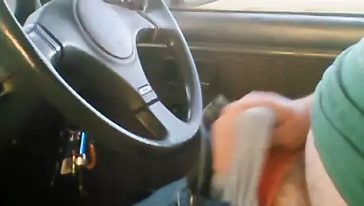 Layby car jerk and cum