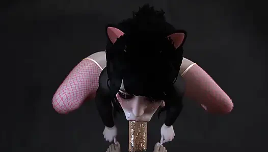 Evcil bir kızdan bakış açısı gırtlağına kadar alıyor - genç sakso