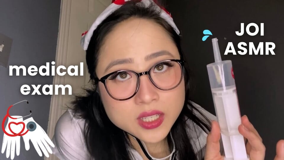 Kaltak Asyalı hemşire sperm örneğinizi inceliyor -asmr 31 talimatı
