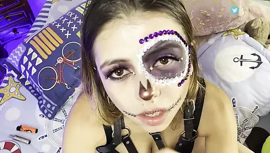 BDSM ile ilgili ve sonunda götüme bazı tokatlar lezzetli bir sakso