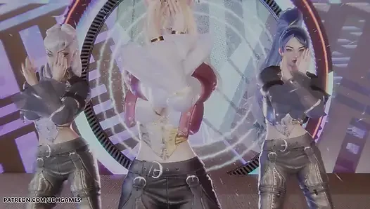 Kard - silah sesi ahri, kaisa ve evelynn seksi striptiz
