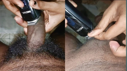 First Time My Girlfriend Remove My Private Hair with Trimmer