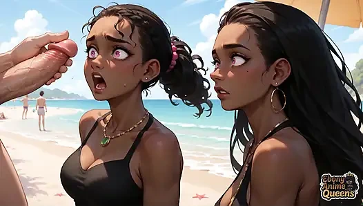 Bu çamurlu zenci afet plajda güzel bir sakso çekiyor. Çok yaramaz ve biraz süper buharlı için hazır