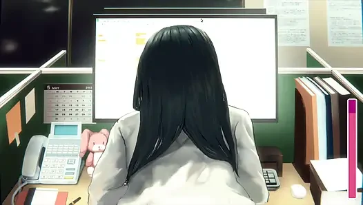 Hentai oyunu - bu ofis çalışanı götünü bana doğru çevirmeye devam ediyor