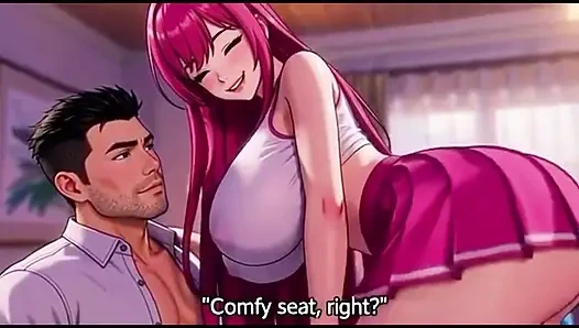 Üvey kız üvey babasını odada tek başına baştan çıkarıyor